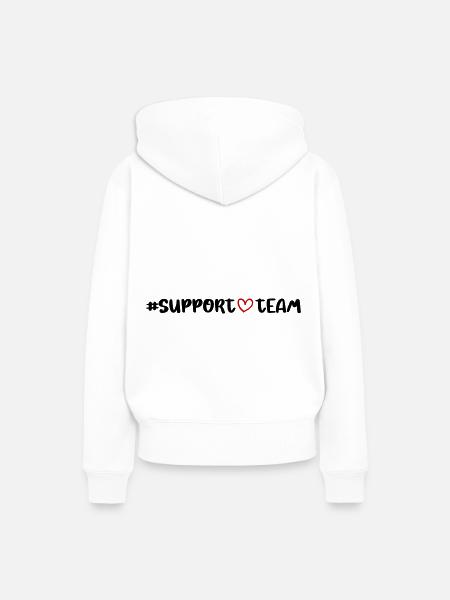 Support Team Herz - Frauen Premium Bio Hoodie - Weiß