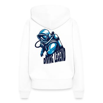 diving legend scuba taucher - Frauen Premium Bio Hoodie - Weiß - Hinten - Julia (174cm)