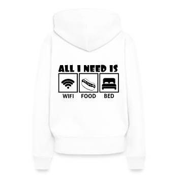 Lit de nourriture wifi - Sweat à capuche Premium bio Femme - blanc - Dos - Julia (174cm)