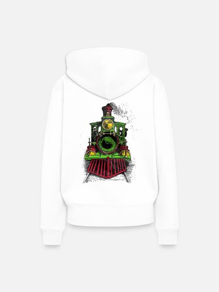 Viktorianischer Zug - Frauen Premium Bio Hoodie - Weiß