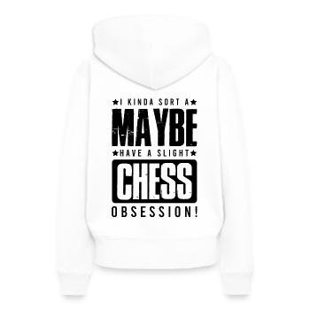 Jeu d’échecs - Sweat à capuche Premium bio Femme - blanc - Dos - Julia (174cm)