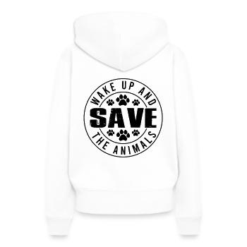 Protection des animaux - Sweat à capuche Premium bio Femme - blanc - Dos - Julia (174cm)