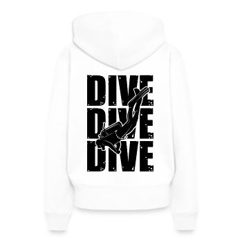 plongée plonger - Sweat à capuche Premium bio Femme - blanc - Dos - Julia (174cm)