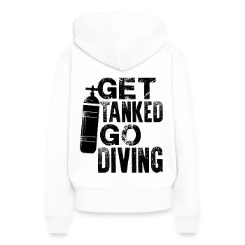 unter wasser tauchen - Frauen Premium Bio Hoodie - Weiß - Hinten - Julia (174cm)
