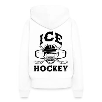 hockey sur glace ice hockey - Sweat à capuche Premium bio Femme - blanc - Dos - Julia (174cm)