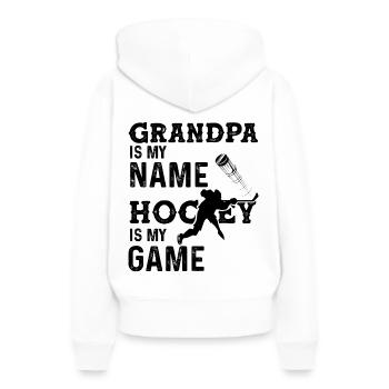 hockey sur glace ice hockey - Sweat à capuche Premium bio Femme - blanc - Dos - Julia (174cm)
