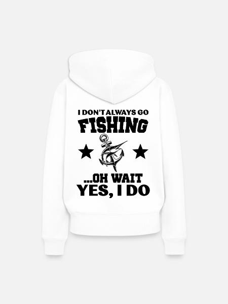 fischen angelrute - Frauen Premium Bio Hoodie - Weiß