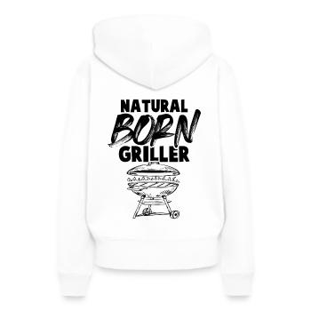 born griller grill - Sweat à capuche Premium bio Femme - blanc - Dos - Julia (174cm)