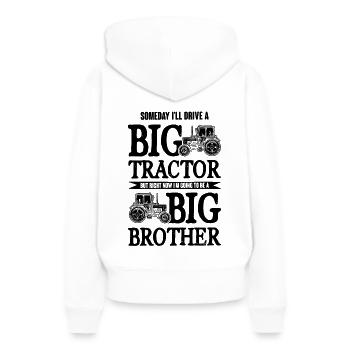 großer traktor großer bruder - Frauen Premium Bio Hoodie - Weiß - Hinten - Julia (174cm)