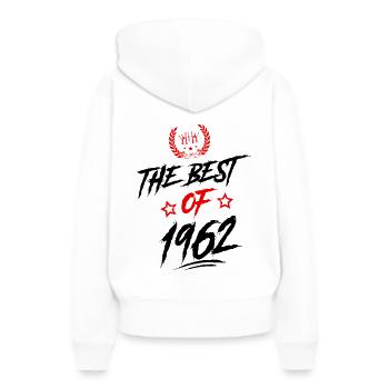 1962 best of - Sweat à capuche Premium bio Femme - blanc - Dos - Julia (174cm)