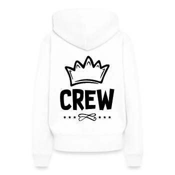 Crew - Frauen Premium Bio Hoodie - Weiß - Hinten - Julia (174cm)