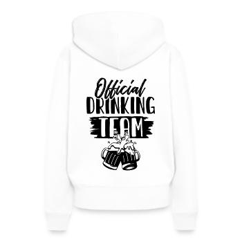 Équipe de boisson - Sweat à capuche Premium bio Femme - blanc - Dos - Julia (174cm)