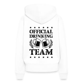Équipe de boisson - Sweat à capuche Premium bio Femme - blanc - Dos - Julia (174cm)
