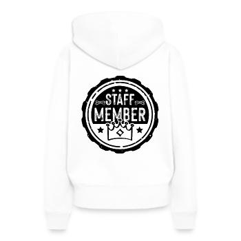 Membres du personnel - Sweat à capuche Premium bio Femme - blanc - Dos - Julia (174cm)