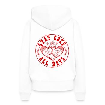 Winter Kalt - Frauen Premium Bio Hoodie - Weiß - Hinten - Julia (174cm)