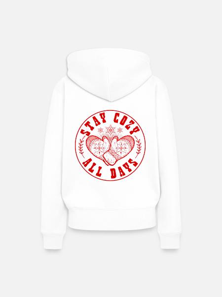 Winter Kalt - Frauen Premium Bio Hoodie - Weiß