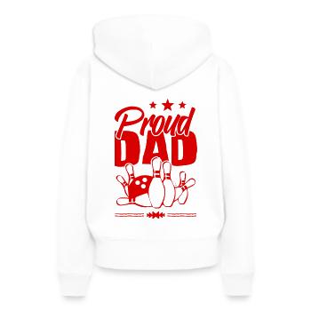 Bowling Papa - Sweat à capuche Premium bio Femme - blanc - Dos - Julia (174cm)