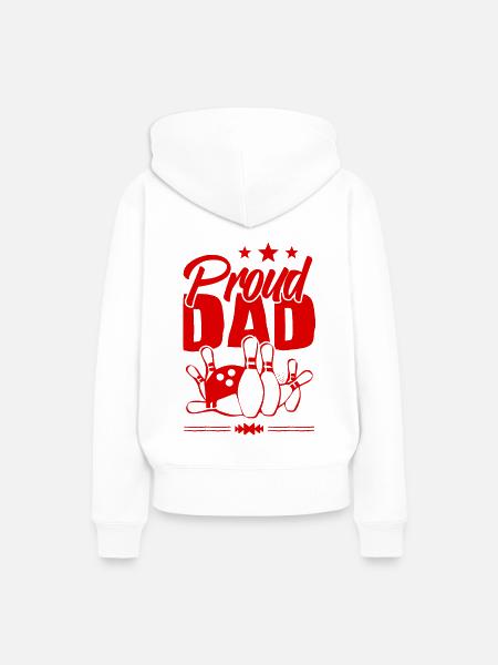 Bowling Dad - Frauen Premium Bio Hoodie - Weiß