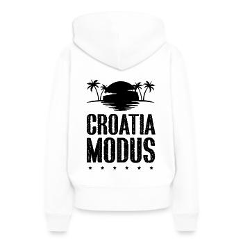 Croatia Modus - Frauen Premium Bio Hoodie - Weiß - Hinten - Julia (174cm)