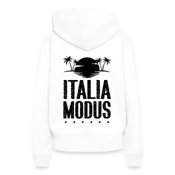 Italia Modus - Frauen Premium Bio Hoodie - Weiß - Hinten - Julia (174cm)