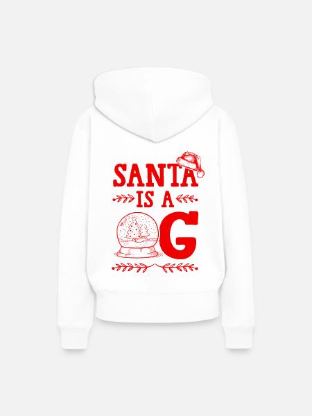 Santa is a OG - Frauen Premium Bio Hoodie - Weiß