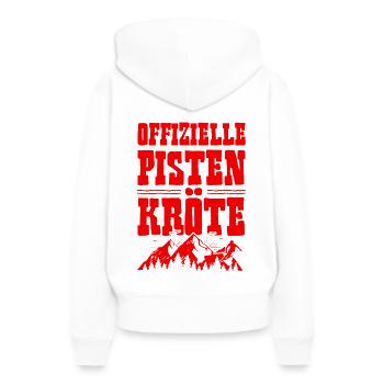 Offizielle Pisten Kröte - Frauen Premium Bio Hoodie - Weiß - Hinten - Julia (174cm)