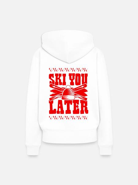 ski skiing - Frauen Premium Bio Hoodie - Weiß