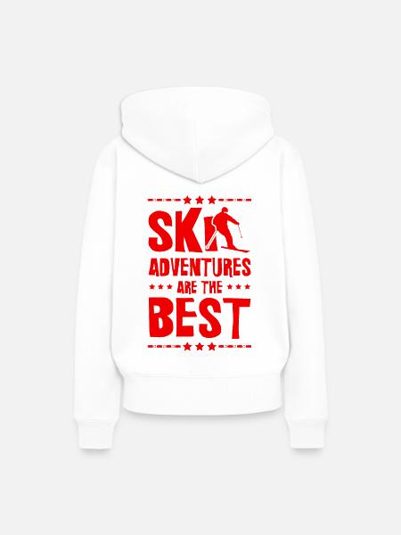Ski Adventures - Frauen Premium Bio Hoodie - Weiß