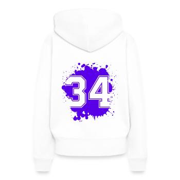 34 Nombre d’objets blob - Sweat à capuche Premium bio Femme - blanc - Dos - Julia (174cm)