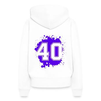 40 Nombre d’objets blob - Sweat à capuche Premium bio Femme - blanc - Dos - Julia (174cm)