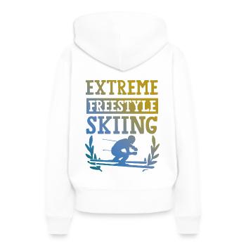 freestyle ski - Frauen Premium Bio Hoodie - Weiß - Hinten - Julia (174cm)