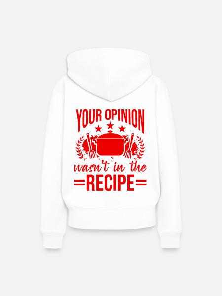 koch rezept - Frauen Premium Bio Hoodie - Weiß
