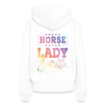 Horse Lady - Frauen Premium Bio Hoodie - Weiß - Hinten - Julia (174cm)