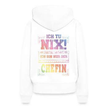 Weltbeste Chefin - Frauen Premium Bio Hoodie - Weiß - Hinten - Julia (174cm)