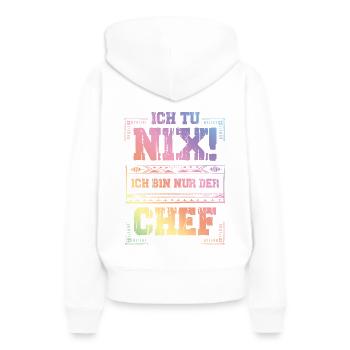 Weltbester Chef - Frauen Premium Bio Hoodie - Weiß - Hinten - Julia (174cm)