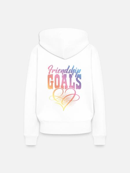 friendship Goals - Frauen Premium Bio Hoodie - Weiß