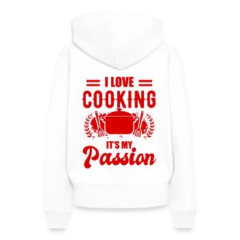 Ingrédients de cuisson - Sweat à capuche Premium bio Femme - blanc - Dos - Julia (174cm)