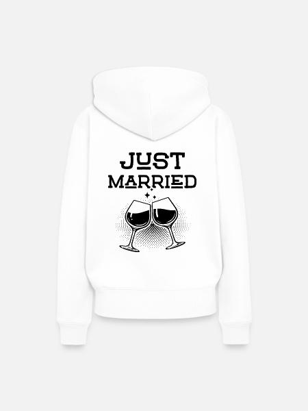 Just Married - Frauen Premium Bio Hoodie - Weiß