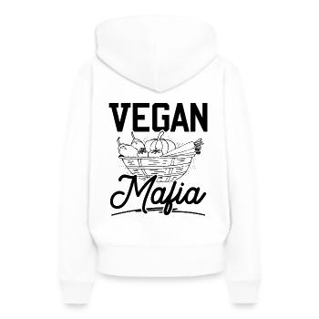 Vegan Mafia - Frauen Premium Bio Hoodie - Weiß - Hinten - Julia (174cm)
