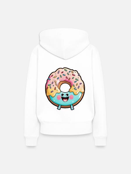 Donut Comic - Frauen Premium Bio Hoodie - Weiß
