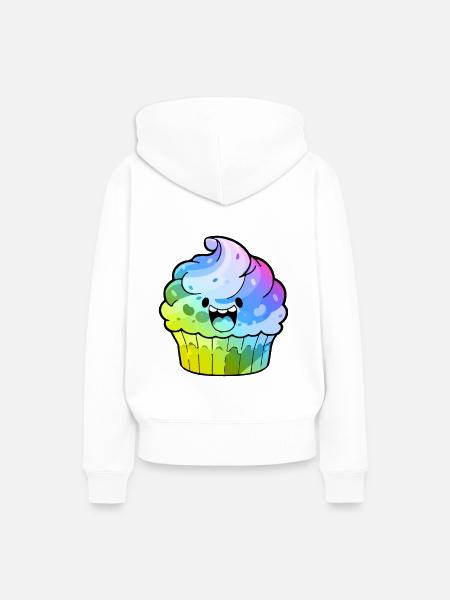 Muffin Comic Bunt - Frauen Premium Bio Hoodie - Weiß