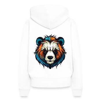 Panda Portrait - Sweat à capuche Premium bio Femme - blanc - Dos - Julia (174cm)