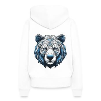 Portrait d’ours polaire Ours polaire - Sweat à capuche Premium bio Femme - blanc - Dos - Julia (174cm)