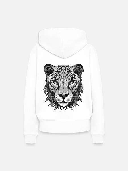 Gepard Portrait Tier - Frauen Premium Bio Hoodie - Weiß
