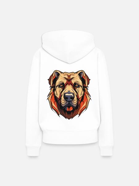 Kangal Hund Kopf - Frauen Premium Bio Hoodie - Weiß