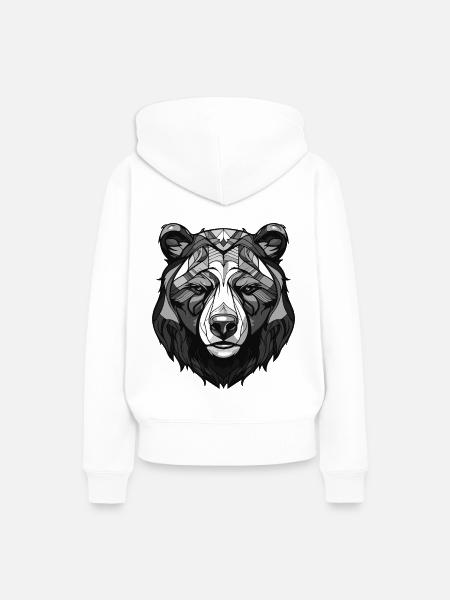 Eisbär Kopf Polar bär - Frauen Premium Bio Hoodie - Weiß