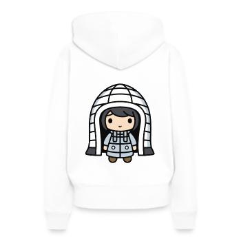 Bande dessinée d’hiver Eskimo Igloo - Sweat à capuche Premium bio Femme - blanc - Dos - Julia (174cm)