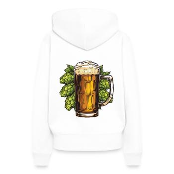 Bierglas Hopfen Malz Bier - Frauen Premium Bio Hoodie - Weiß - Hinten - Julia (174cm)