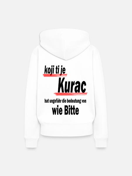koji kurac - Frauen Premium Bio Hoodie - Weiß