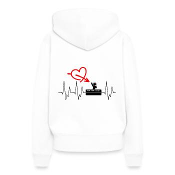 Techno - Table de mixage - Plaques - DJ - Casque - Sweat à capuche Premium bio Femme - blanc - Dos - Julia (174cm)